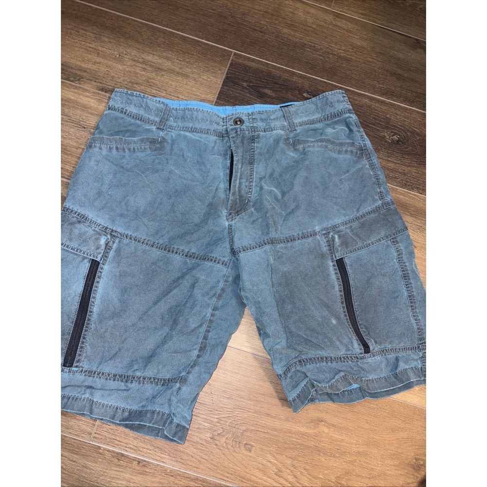 KUHL Blue Patina Dye Hiking Cargo Outdoors Short Mens Size 36